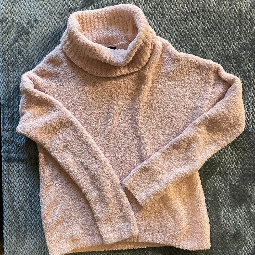 Soft Chenille Chunky Turtleneck Sweater - L